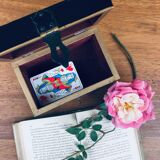 Black jewelry box - hand-painted flowers