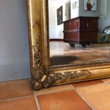 Golden mirror with leaf 141x102