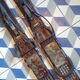 Pair of vintage wooden skis 208 cm