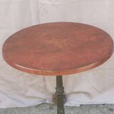Vintage bistro side table with brown top