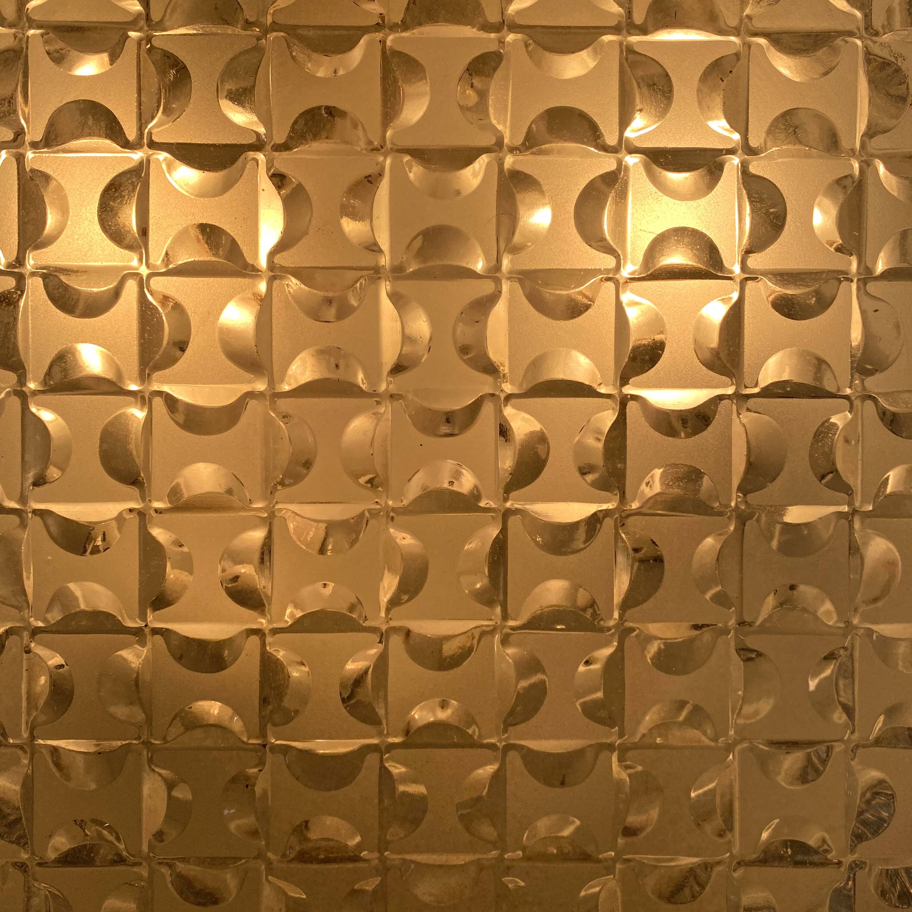 Round ceiling light in holophane glass, 1960s