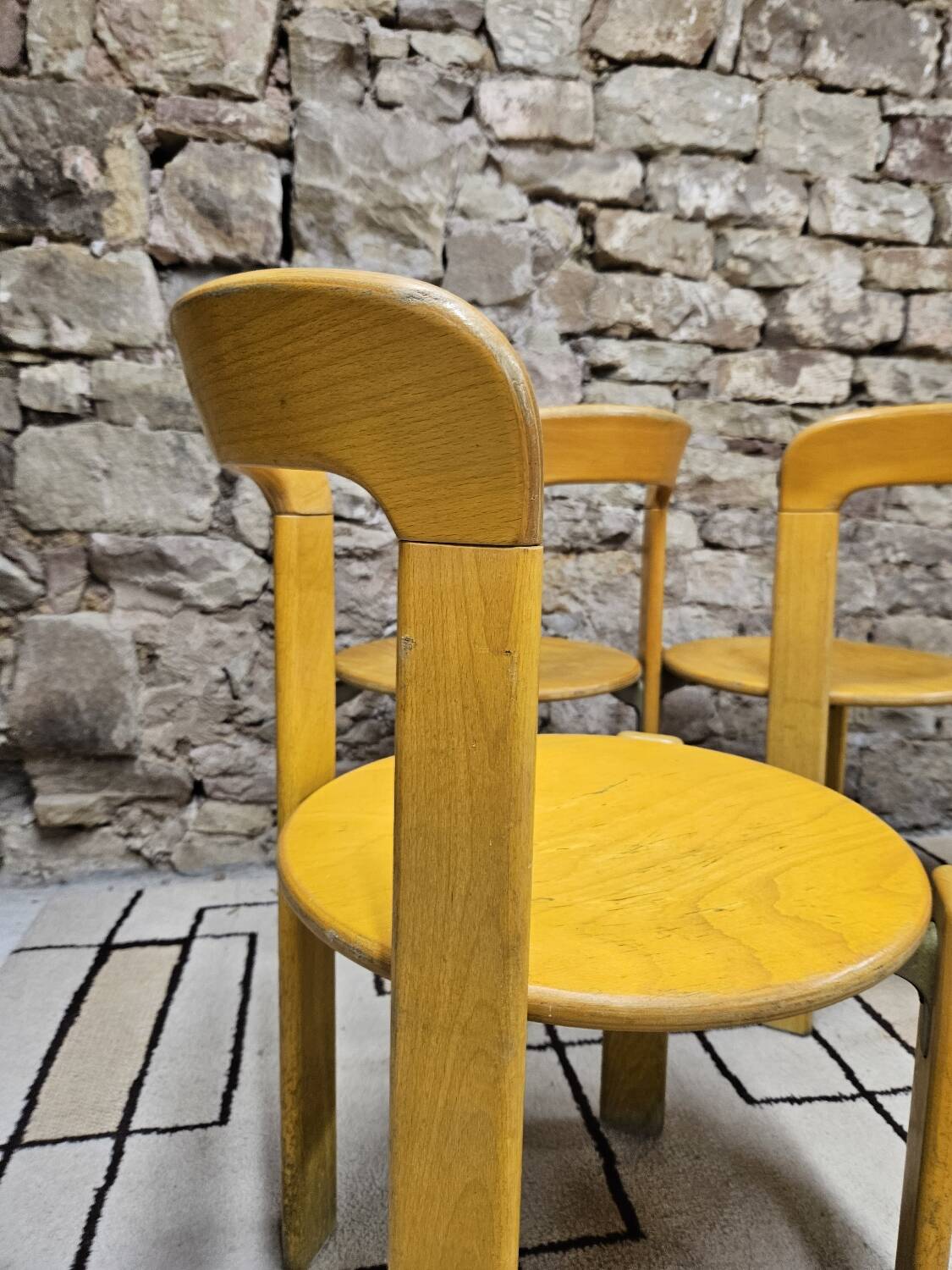 Lot of vintage bruno rey 1970" chairs