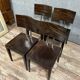 Set of four 1970's Design chairs in stained grained wood