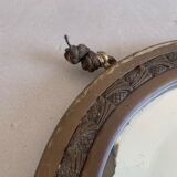 Miroir oval biseauté ancien 65cm