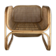 U-shaped armrest rattan armchair, grid canning