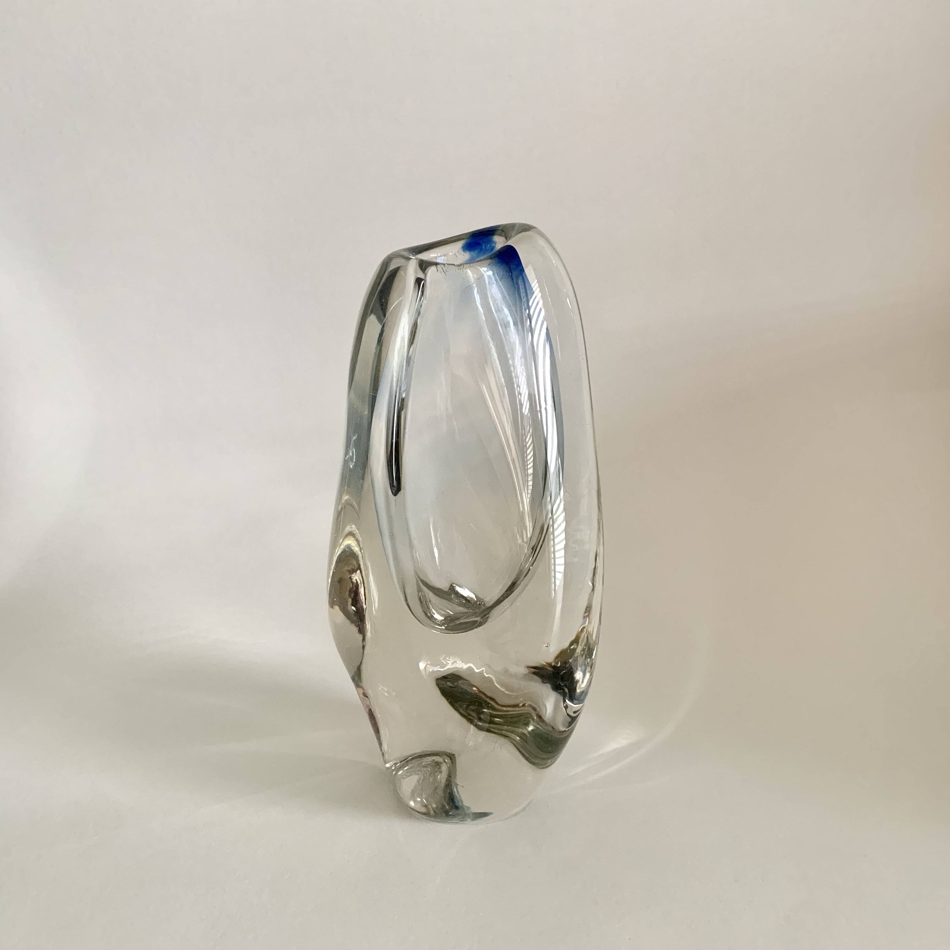 Glas vase by Josef Rozinek for Novy Bor Glassworks, 1960's