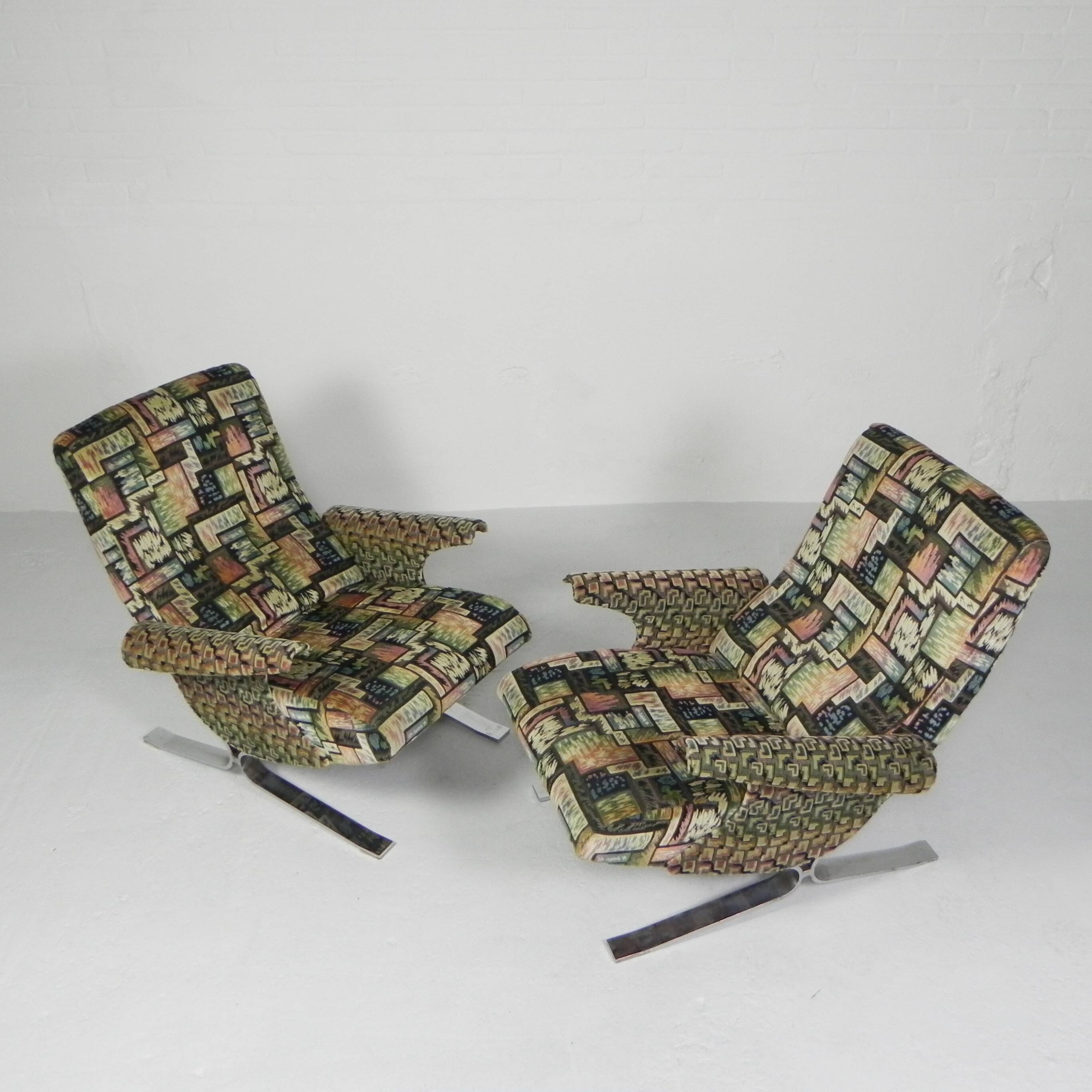 Set of 2 armchairs, Copenhagen model, Francois Letourneur, 1960s