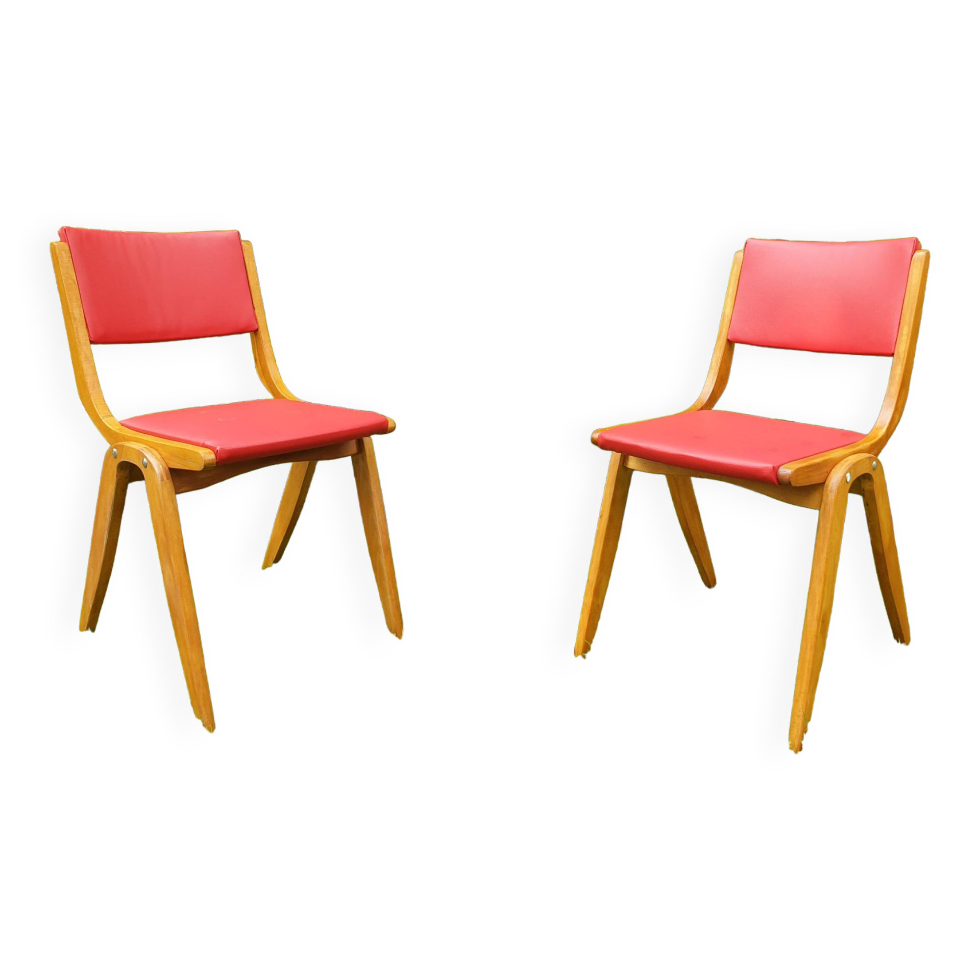 Pair of Mid-Century Boomerang Chairs