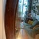 Large antique oval mahogany mirror, mercury glass, 19th century