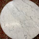 Mahogany pedestal table with marble top veneer
