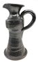 Black metal glazed ceramic vase pitcher, signed Jean Marais, Vallauris.