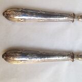 2 serving cutlery in cored silver and silver metal