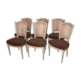 Set of 6 renovated Louis XVI chairs