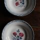 6 mismatched soup plates Digoin Sarreguemines red blue green