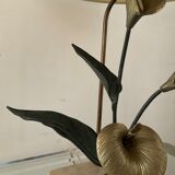 Vintage lamp in travertine and bronze 70s