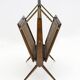 Mid-Century Modern Italian Wicker and Brass Magazine Rack, 1950