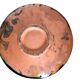 Vintage terracotta dish with enamelled geometric decoration, 20th century