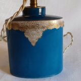 Blue porcelain bedside lamp