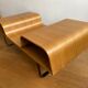 Scandinavian coffee table in wood and black metal