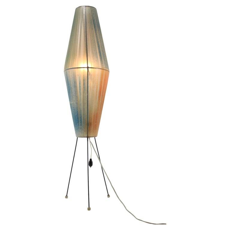 Big mid-century Space Age floor lamp "Rocket" Czechoslovakia / 1960s