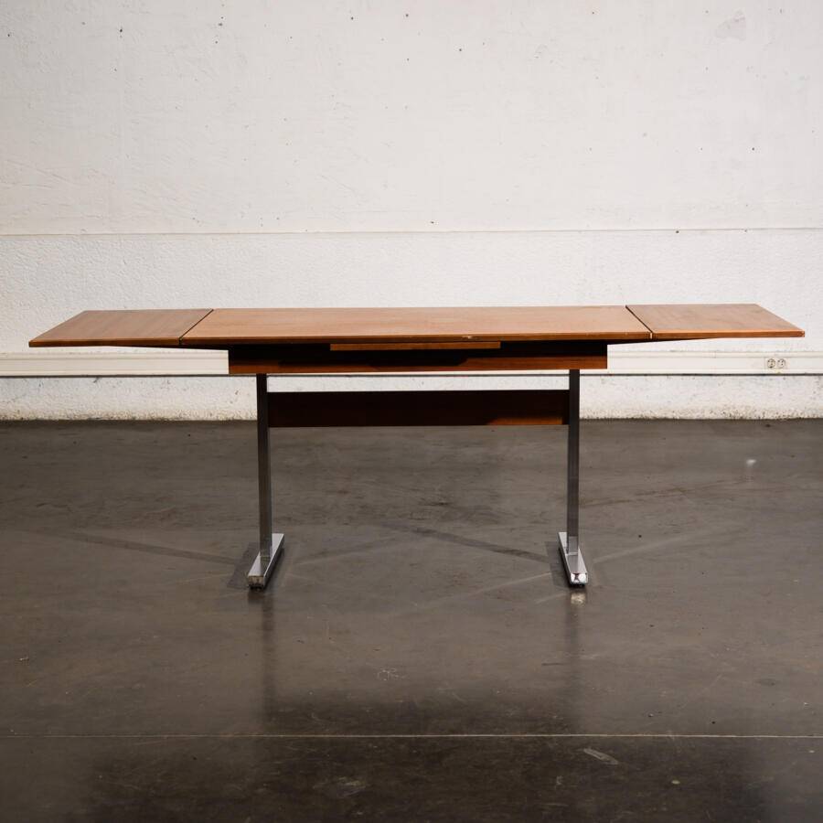 Extendable work table with chrome legs