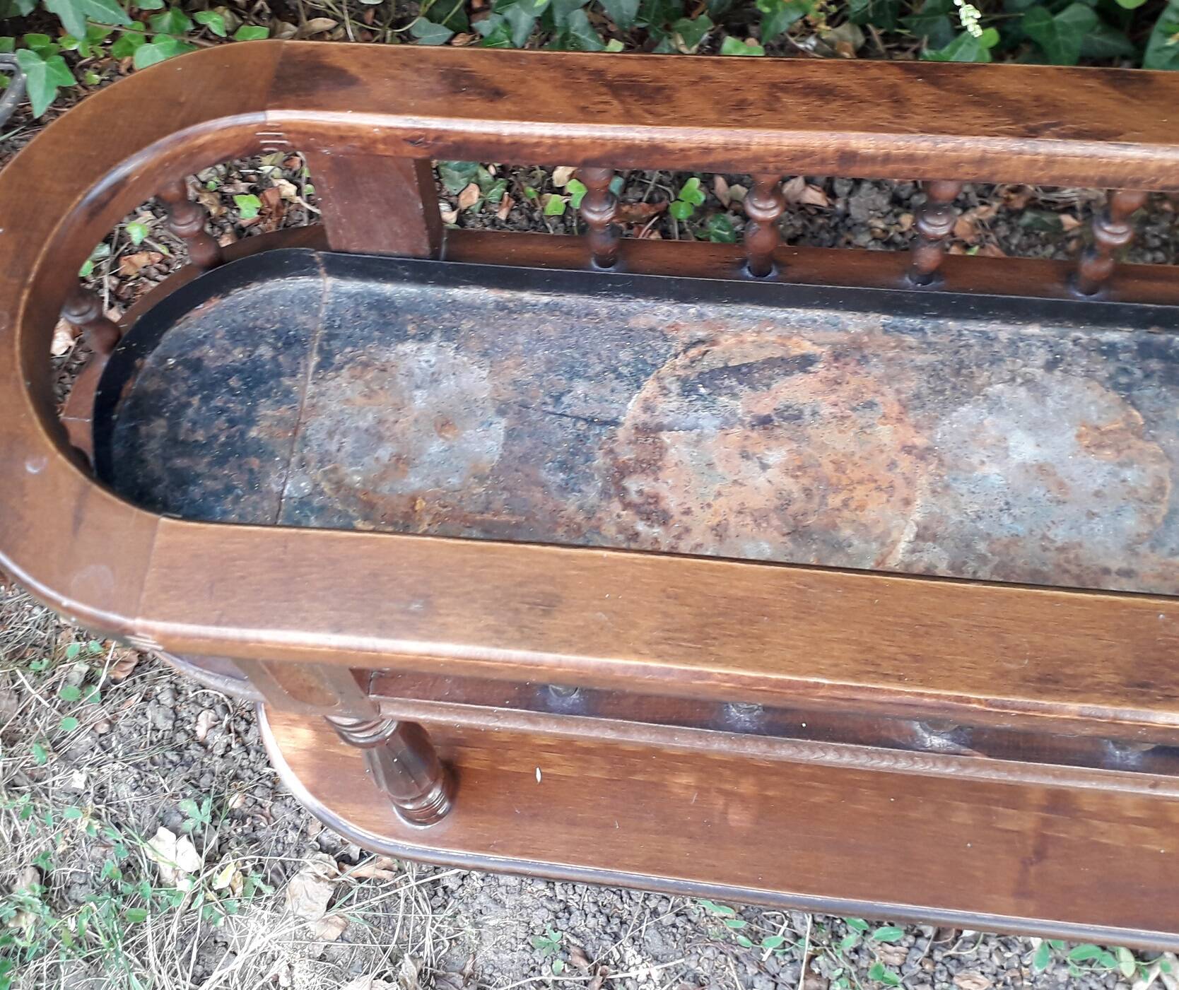 Wooden planter on wheels