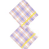 Pair of purple and yellow napkins