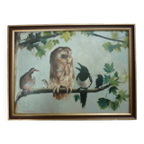 Painting birds on panel