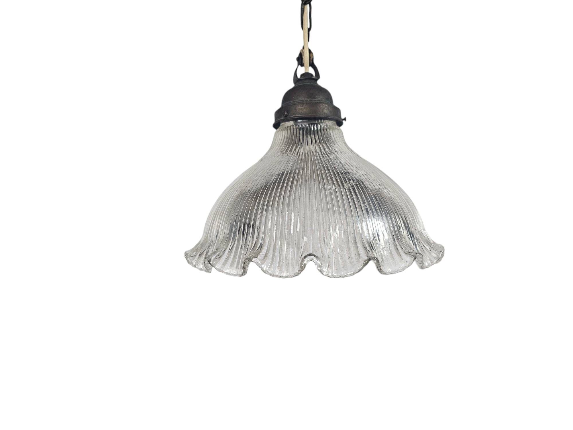Art Déco - Holophane - suspension - cristal - années 1950