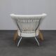 Fauteuil italien fabriqué à la main par Driade en bois, corde et cuir, Italie, années 1990