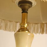 Onyx and fabric table lamp