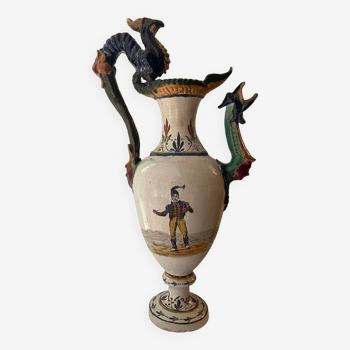 Ancient monumental majolica ewer