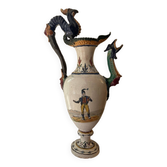 Ancient monumental majolica ewer