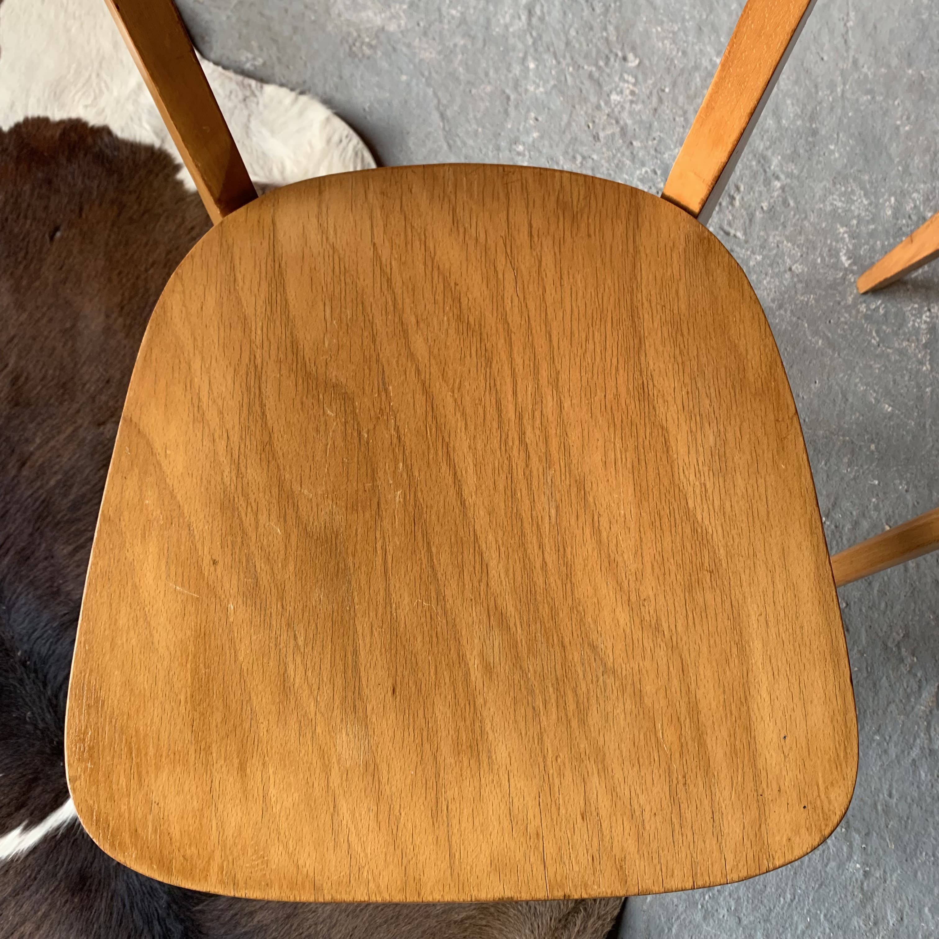 Pair of vintage 70's chairs with compass feet