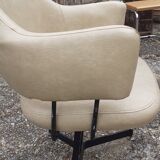 Pair of vintage swivel armchairs design xxeme
