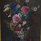 Ancien tableau bouquet de fleurs
