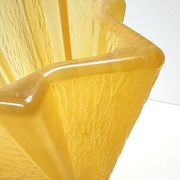 Art deco star shaped yellow glass vase attributed to pierre d'avesn for daum