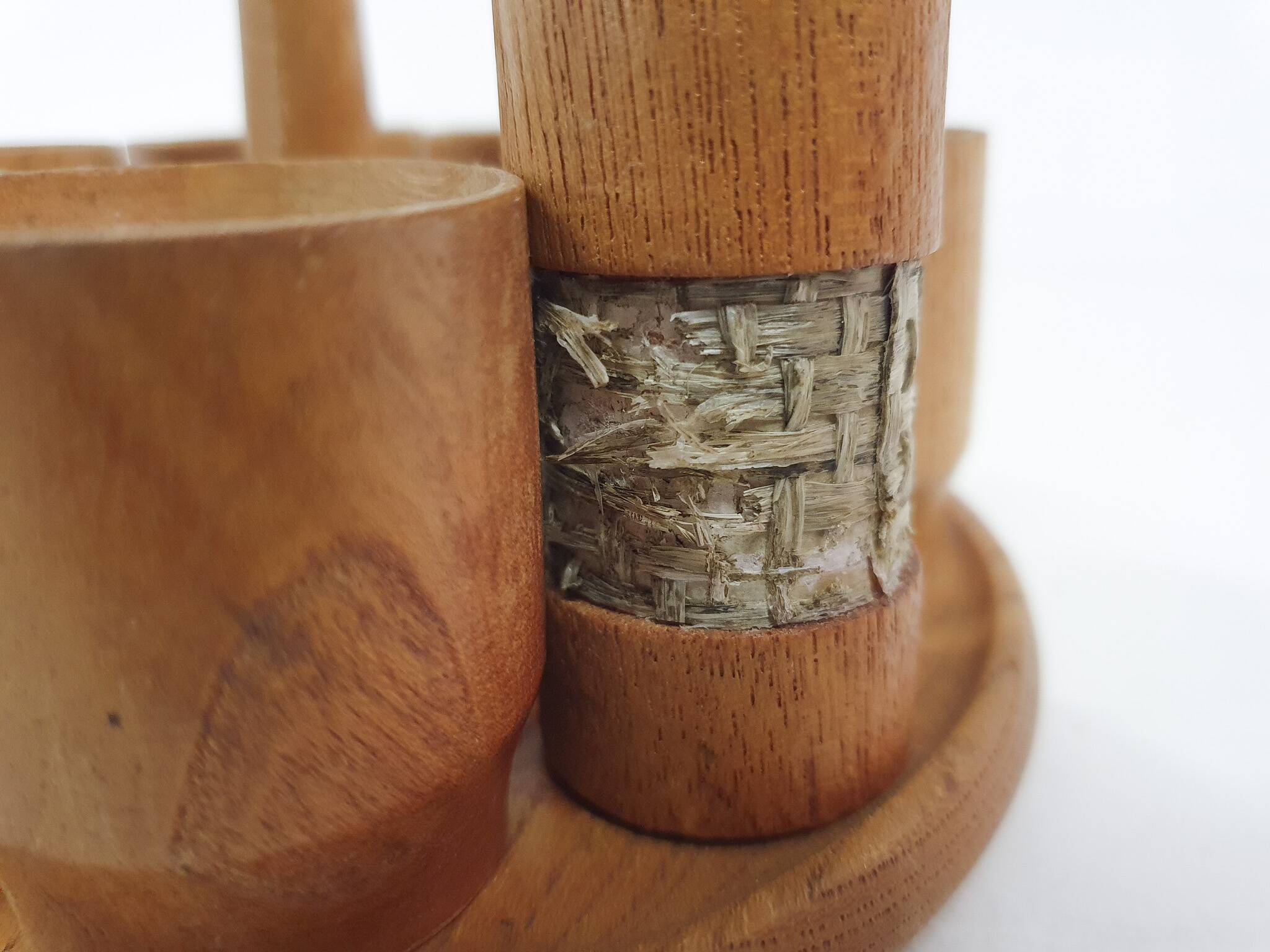 Vintage wooden egg cups, The Netherlands 1950's