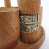 Vintage wooden egg cups, The Netherlands 1950's