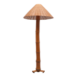 Large Real Bamboo Tiki Floor Lamp, 1980s