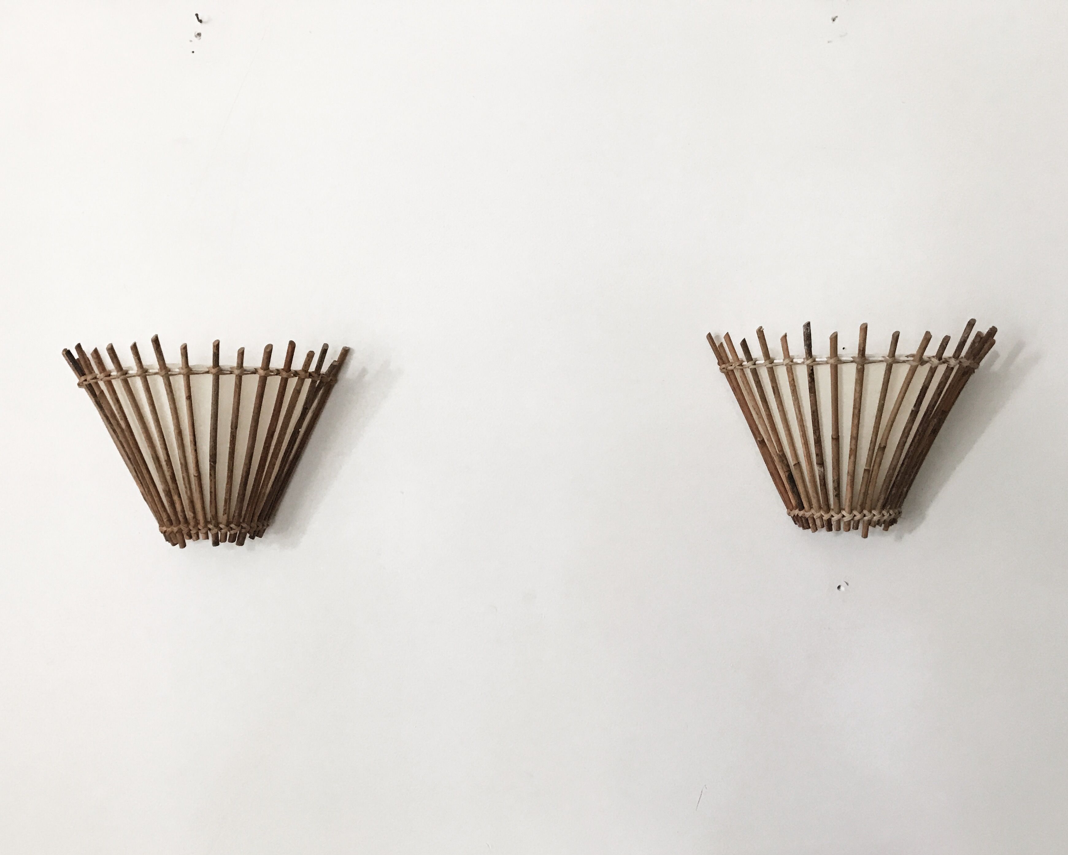 Bamboo wall sconces 1950 s