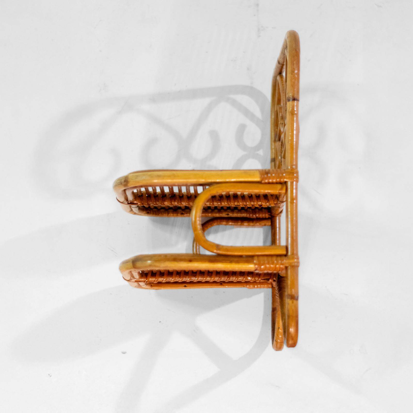 Étagère en bambou et rotin de style mid-century italien, années 1960