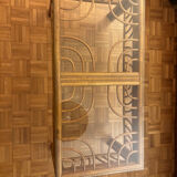 Glass and rattan coffee table