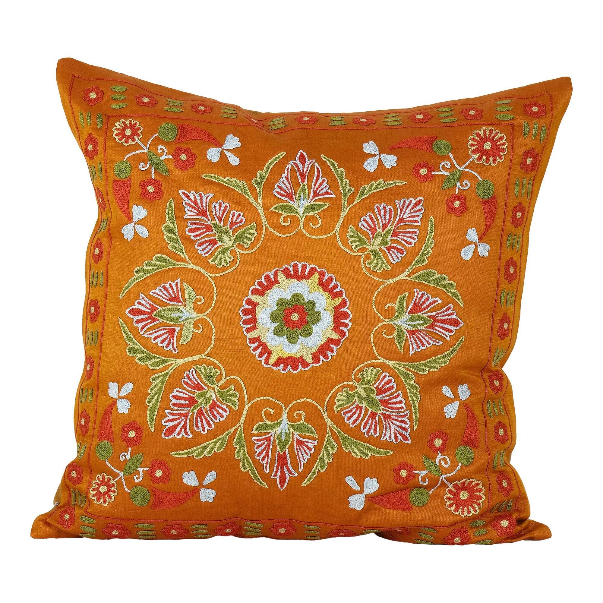 Vintage embroidered cushion cover 51x51 cm
