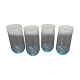 4 blue tourbillon water/orangeade glasses