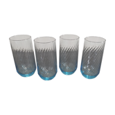 4 blue tourbillon water/orangeade glasses