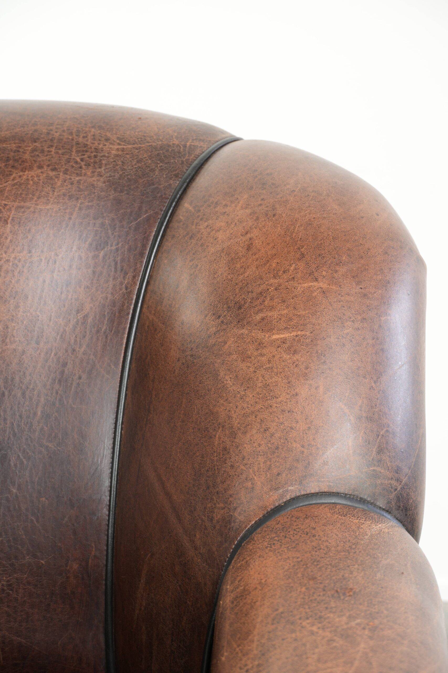 Vintage sheepskin armchair with a unique design and timeless appearance