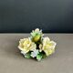 Rose porcelain barbotine candlestick - Capodimonte Italy - Ref 1378