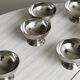 Set of 6 silver stainless steel dessert bowls