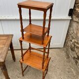 Set of 3 rustic cherry wood nesting coffee tables from the 1950s.